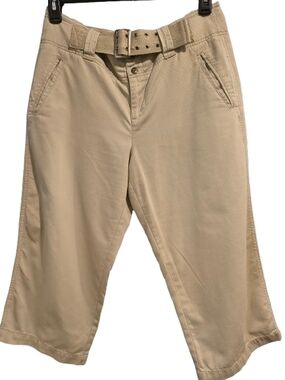 Sonoma Life + Style Khaki Capri Pants with Belt Size 12 - 100% Cotton
